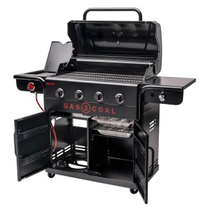 Gratar pe gaz si carbuni hibrid Char-Broil Gas2Coal 2.0 440 Special Edition, plita si sear burner - 140995 - Img 7