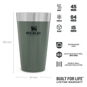 Halba Stanley The Stacking Beer Pint Hammertone Green 0.47L - 10-02282-057 3