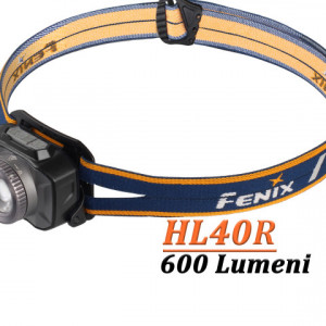 Lanterna frontala Fenix HL40R Reincarcabila 600 lumeni 147 metri gri