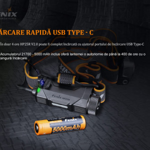 Lanterna frontala Fenix HP25R V2.0 - 1600 lumeni - 290 metri - ADV-449-001 4