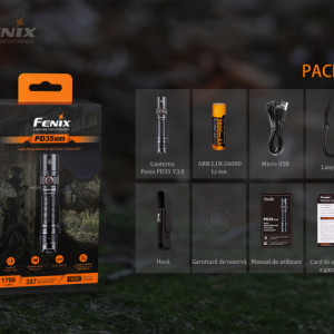 Lanternă Tactică Fenix PD35 V3.0 - 1700 Lumeni - 357 Metri - ADV-452-001 8