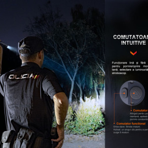 Lanternă tactică reîncărcabilă 2800 Lumeni 380 metri negru Fenix PD36R PRO -ADV-476-001 - Img 7