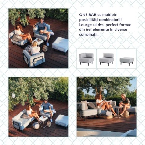 Mobilier gradina si terasa fotoliu tip taburet 81 x 81 x 42 cm One Bar Element 3 - ONEBAR103 - Img 9