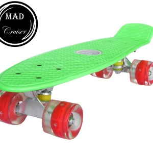Penny board Mad Cruiser cu roti LED ABEC 7-verde - Img 2