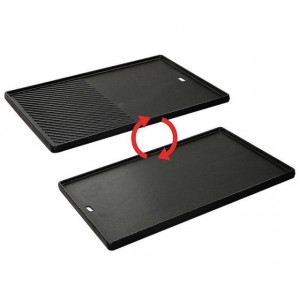 Plita din fonta cu 2 fete neteda si grill 44,5 x 29,5 cm pentru gratar Kansas Pro 4 Turbo Enders - 7789