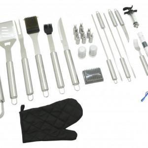 Set 27 ustensile pentru gratar Cattara, husa textila, seringa marinat, termometru - TT13102 - Img 2