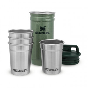 Set Stanley Butelca + 4 pahare Adventure The Nesting Shot Glass Set Hammertone Green - 10-01705-039 2