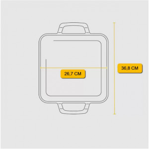 Tava patrata fonta cu doua manere si gauri perforate pentru gratar Chef Collection Lodge 28 cm L-C11SGT 6