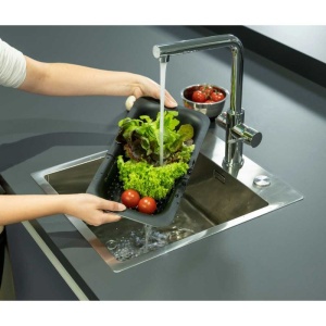 Tava reglabila pentru chiuveta Sivo Wenko Black Outdoor Kitchen 36,5/50 x 20 x 7 cm negru - 55012100 - Img 12