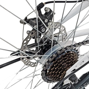 Bicicleta BR STORM 26", 21 viteze, frane pe disc, cadru otel 15", manete secventiale, alb/verde - Img 4