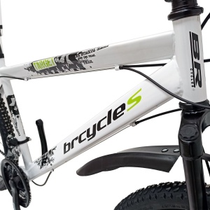 Bicicleta BR TARGET Carrier 29", 21 viteze, frane pe disc, cadru otel 17", manete secventiale, alb\negru - Img 2