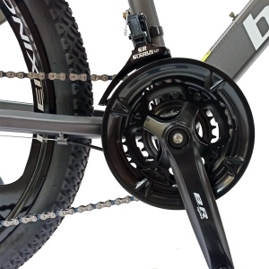 Bicicleta BR Tornado 24", 21 viteze, frane pe disc, cadru din aluminiu 13", manete secventiale, gri - Img 5