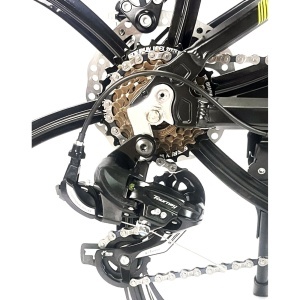Bicicleta BR Tornado ProMG 24", jante MAGNEZIU, 21 viteze, frane pe disc, cadru din aluminiu 13", manete secventiale, negru - Img 6