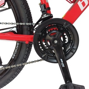 Bicicleta BR Tornado ProMG 26", jante MAGNEZIU, 21 viteze, frane pe disc, cadru din aluminiu 13.5", manete secventiale, rosu - Img 10