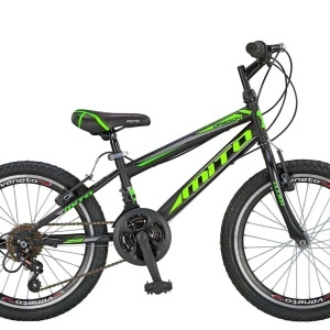 Bicicleta copii 20" MTB-HT MITO Oregon, 18 viteze, negru/verde, varsta 7-10 ani