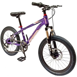 Bicicletă copii BR Inspire 20", 7 viteze, frâne pe disc, cadru oțel 12", manete Revoshift, mov, varsta 7 - 10 ani - Img 2