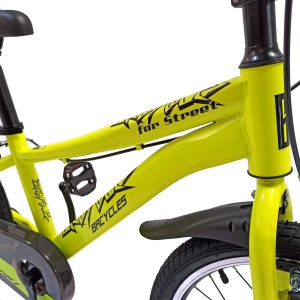 Bicicletă copii BR Neptune 20", cadru oțel, galben fluo, varsta 7 - 10 ani - Img 4