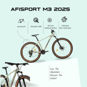 Bicicleta Mtb Afisport M3 2025 - 29 inch, L, Gri - Img 4