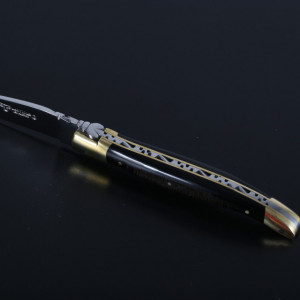 Briceag Laguiole en Aubrac, Maner Corn(negru) Bivol African lama 12cm - LGL0212CBL/FSI1 3