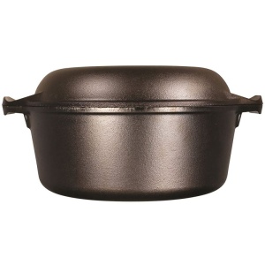 Ceaun din fonta cu capac tip tigaie - cuptor olandez Lodge 25,4 cm 4,7 litri - L-8DD3 - Img 2
