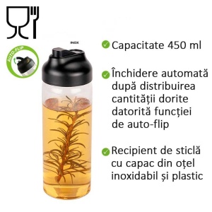 Dispenser pentru ulei sau otet cu auto flip pentru inchidere automata 0,45 litri Wenko Flip - 55018100 - Img 3