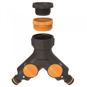FISKARS Conector pentru robinet Fiskars, doua cai, on/off, 1/2", 3/4", 1" - 1027061 - Img 2