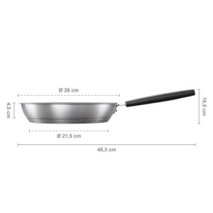 FISKARS Tigaie din otel inoxidabil, antiaderenta, Fiskars Hard Face, 26 cm - 1052246
