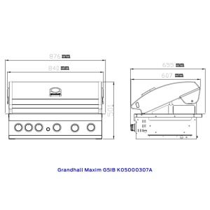 Gratar pe gaz cu 6 arzatoare (5 inox si 1 infrarosu), incastrabil, grile si plita fonta, Grandhall Grandpro Maxim G5 - K05000387A - Img 6