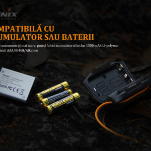 Lanterna frontala Fenix HL18RW Reincarcabila 500 lumeni 85 metri baterii