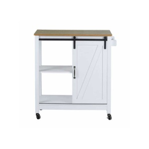 Mini bar alb cu 3 rafturi si usa, MDF si lemn, 80 x 88,5 x 40 cm, Wenko Country House - 54130100 - Img 4
