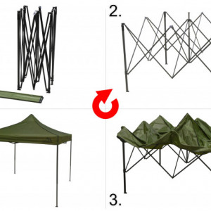 Pavilion de gradina Cattara, 3x3m, inaltime 2.35m, verde - TT13338 - Img 3