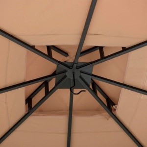 Pavilion gazebo din otel pentru gratar cu copertina Sunjoy LAURO 340cm x 340cm negru/bej - A101011900 - Img 11