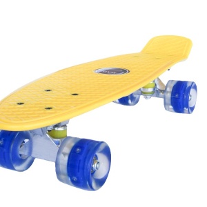 Penny board Mad Cruiser cu roti LED ABEC 7-galben - Img 3