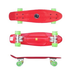 Penny board Mad Cruiser cu roti LED ABEC 7-rosu