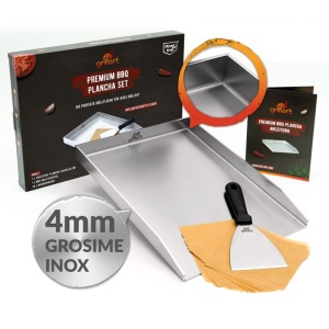 Plita tip plancha cu spatula din inox de 4 mm, dimensiune universala 30x40x3,6 cm, compatibila inductie Grillart - GA-1031-2 - Img 3