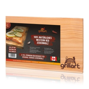 Set 2 placi din lemn de cedru XXL 30x20x1 cm pentru gatit la gratar Grillart - GA-1003-7