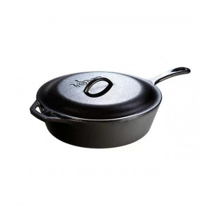 Set tigaie inalta rotunda si capac din fonta cu maner Lodge 30,5 cm - L-10CF3