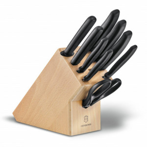 Set Victorinox pentru Bucatarie, 9 piese, suport fag - 6.7193.9