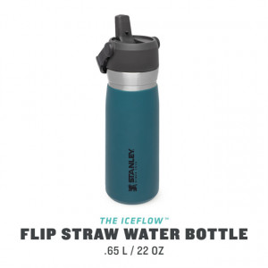 Sticla Apa Stanley The IceFlow™ Flip Straw Water Bottle Lagoon 0.65L - 10-09697-009