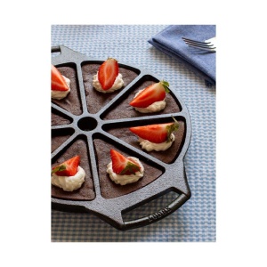 Tava rotunda din fonta cu 8 triunghiuri pentru tarta Lodge 22,7 cm - L-BW8WP - Img 4