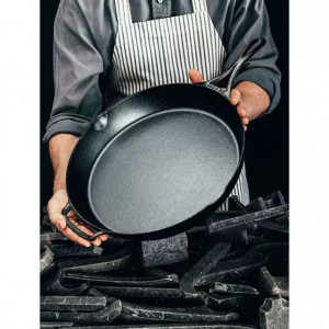 Tigaie adanca rotunda din fonta cu maner Lodge Blacklock triplu asezonata  37 cm L-BL10SK 5