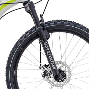 Bicicleta BR STORM 24", 21 viteze, frane pe disc, cadru otel 14", manete secventiale, alb/verde - Img 6
