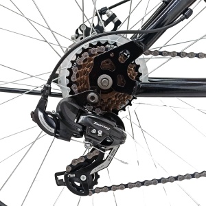 Bicicleta BR TARGET Carrier 29", 21 viteze, frane pe disc, cadru otel 17", manete secventiale, negru/argintiu - Img 7