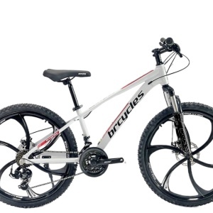 Bicicleta BR Tornado ProMG 24", jante MAGNEZIU, 21 viteze, frane pe disc, cadru din aluminiu 13", manete secventiale, alb