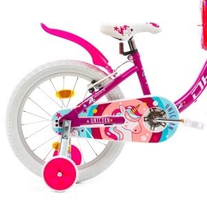 Bicicleta Copii DHS Unicorn - 18 Inch, Roz/Albastru - Img 5