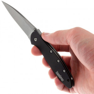 Briceag Kershaw Leek, lama 7.5cm - KS1660SWBLK proportii in mana