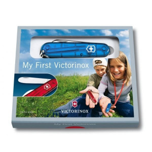 Briceag Victorinox My first Victorinox H, albastru transparent - 0.2373.T2 cutie