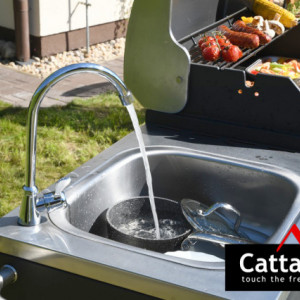 Bucatarie de exterior cu gratar pe gaz VICENZA, 4 arzatoare si arzator lateral, 2m x 0,6m - TT13060