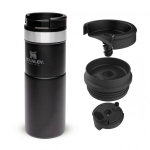 Cana Termoizolanta Stanley The NeverLeak Travel Mug Matte Black Pebble  0.47L - 10-09851-007 4