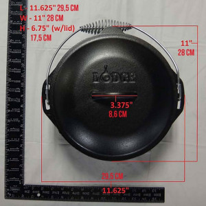 Ceaun din fonta cu capac - cuptor olandez Lodge, 25,4 cm 4,7 litri - L-8DO3 3